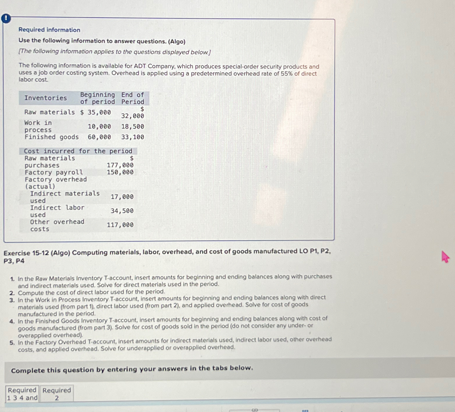  In the Raw Materials Inventory T-account, insert amounts for beginning and