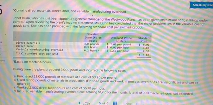 manufactures a plastic swimming pool at its Westwood Plant. The plant has