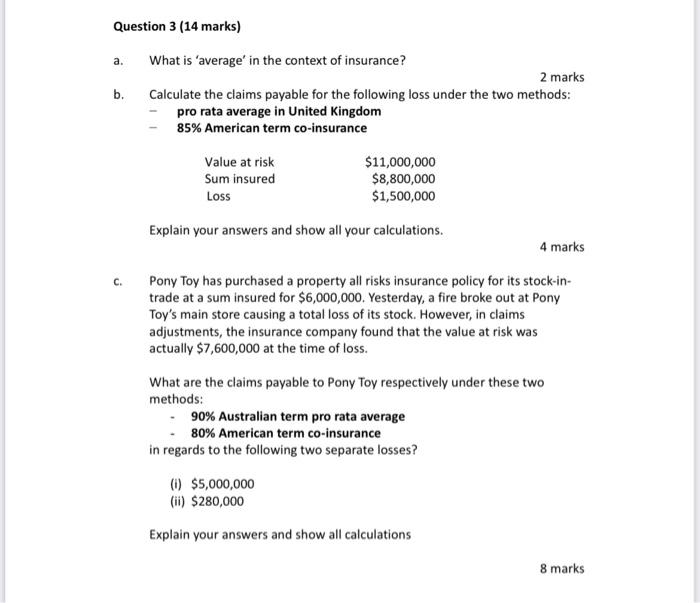 a. Question 3 (14 marks) What is 'average' in the context