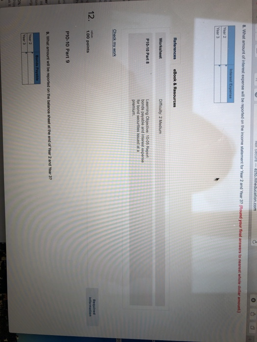 224 Re P10-10 0.25 points P10-10 Part 1 value 0.50 points P10-10