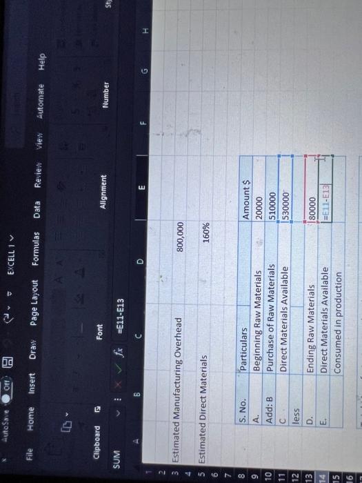 excel formula. I've attached the problem, the solution and my whats current