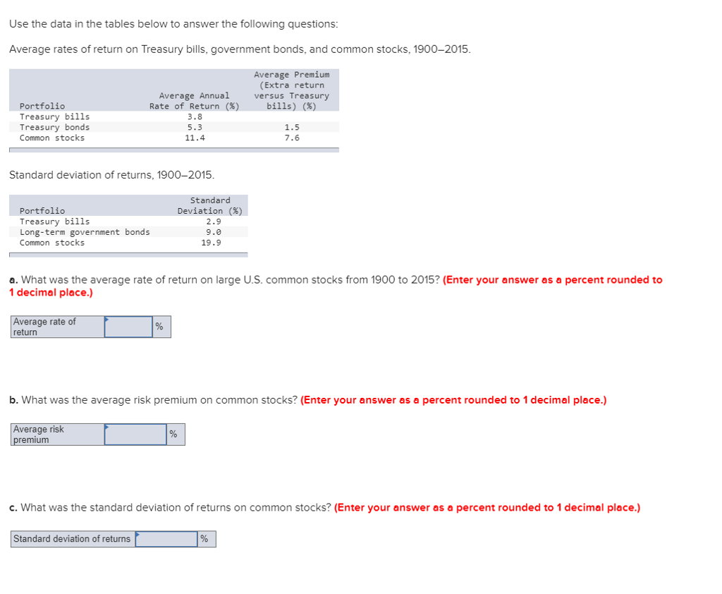  Use the data in the tables below to answer the following