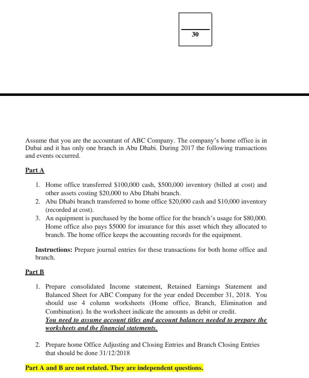  can someone answer for part B correctly urgent needed 30 Assume