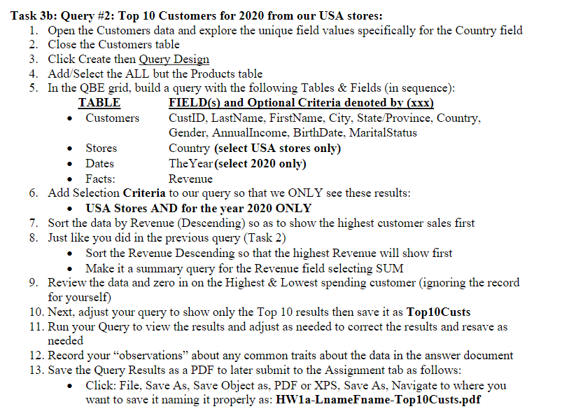 Step BY step explanation Please, THANKs! Task 3b: Query \#2: Top 10