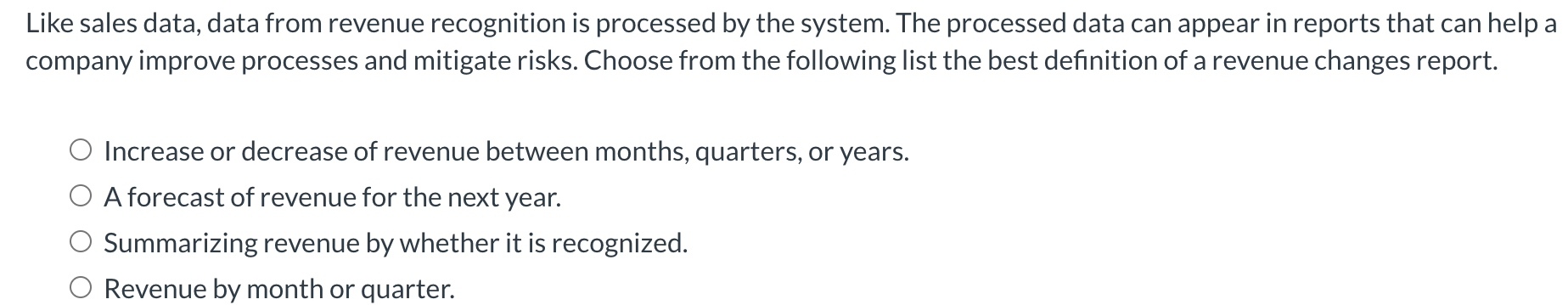  ulia's Cookies has identified the following revenue recognition misstatement control activity
