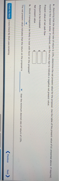 Company in evaluating the purchase of $94,200 of equipment, having a four-year