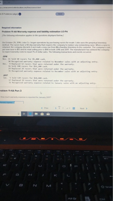  ACCTG 111 Chapter 11 Hmwrk B #5 k B Problems (algol