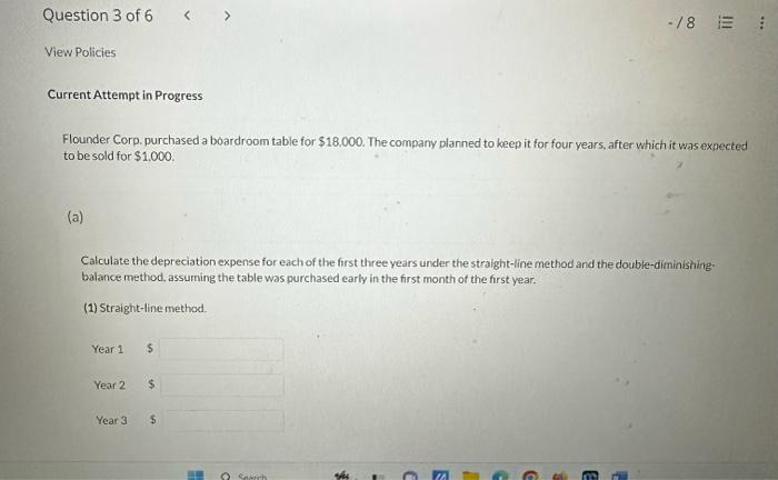  urrent Attempt in Progress Flounder Corp. purchased a boardroom table for