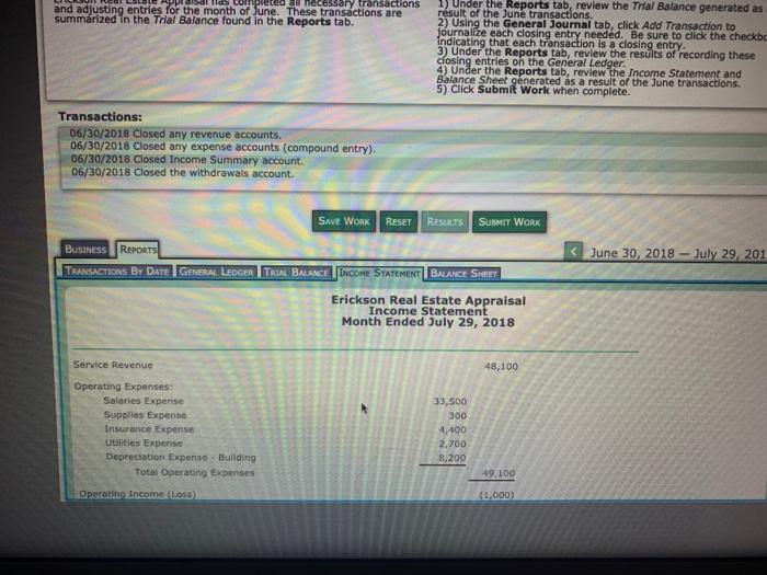 review the Trial Balance generated as a 2) Using the General Journal