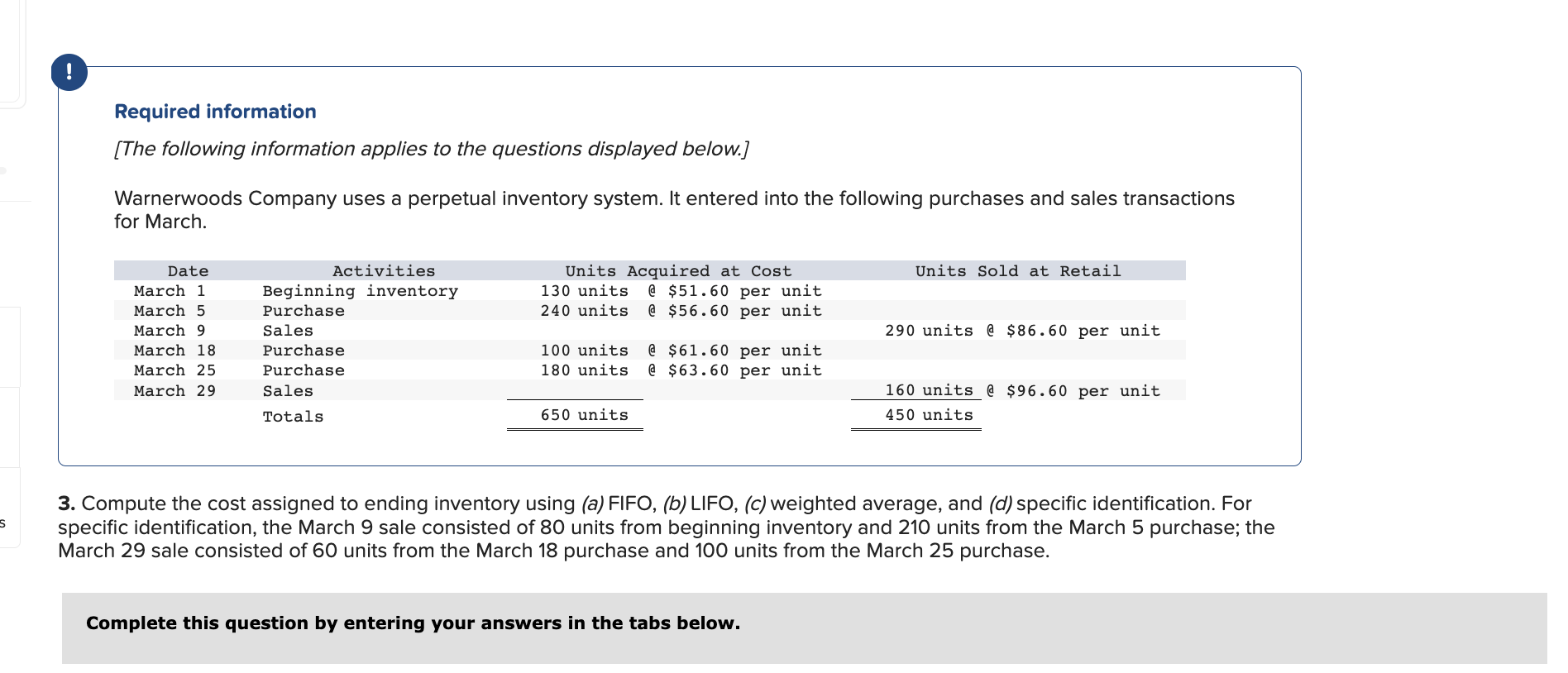  Compute the cost assigned to ending inventory using LIFO. Compute the