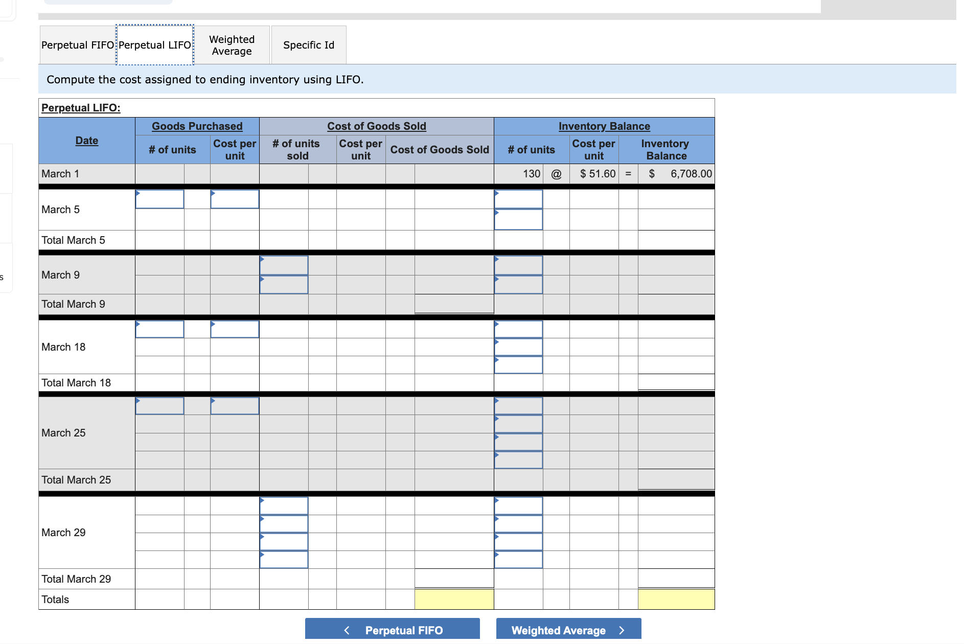 your answers in the tabs below. Compute the cost assigned to ending