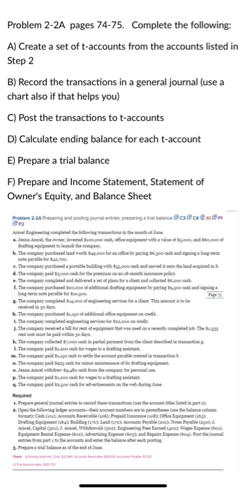 balance c3 c4@A11 P2 Aracel Engineering completed the following transactions in the