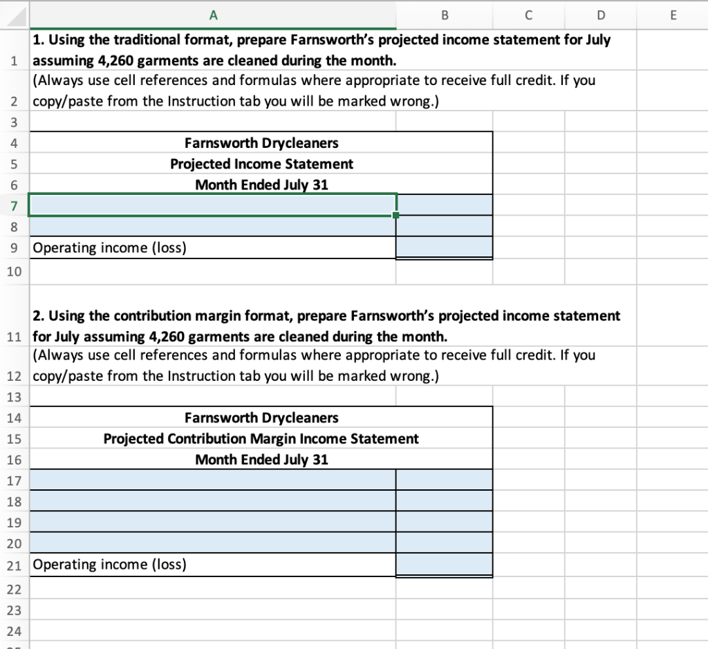 leave a thumbs up A B 1 Cost Behavior 2. Prepare income