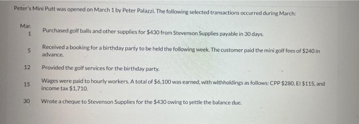  Peter's Mini Putt was opened on March 1 by Peter Palazzi.