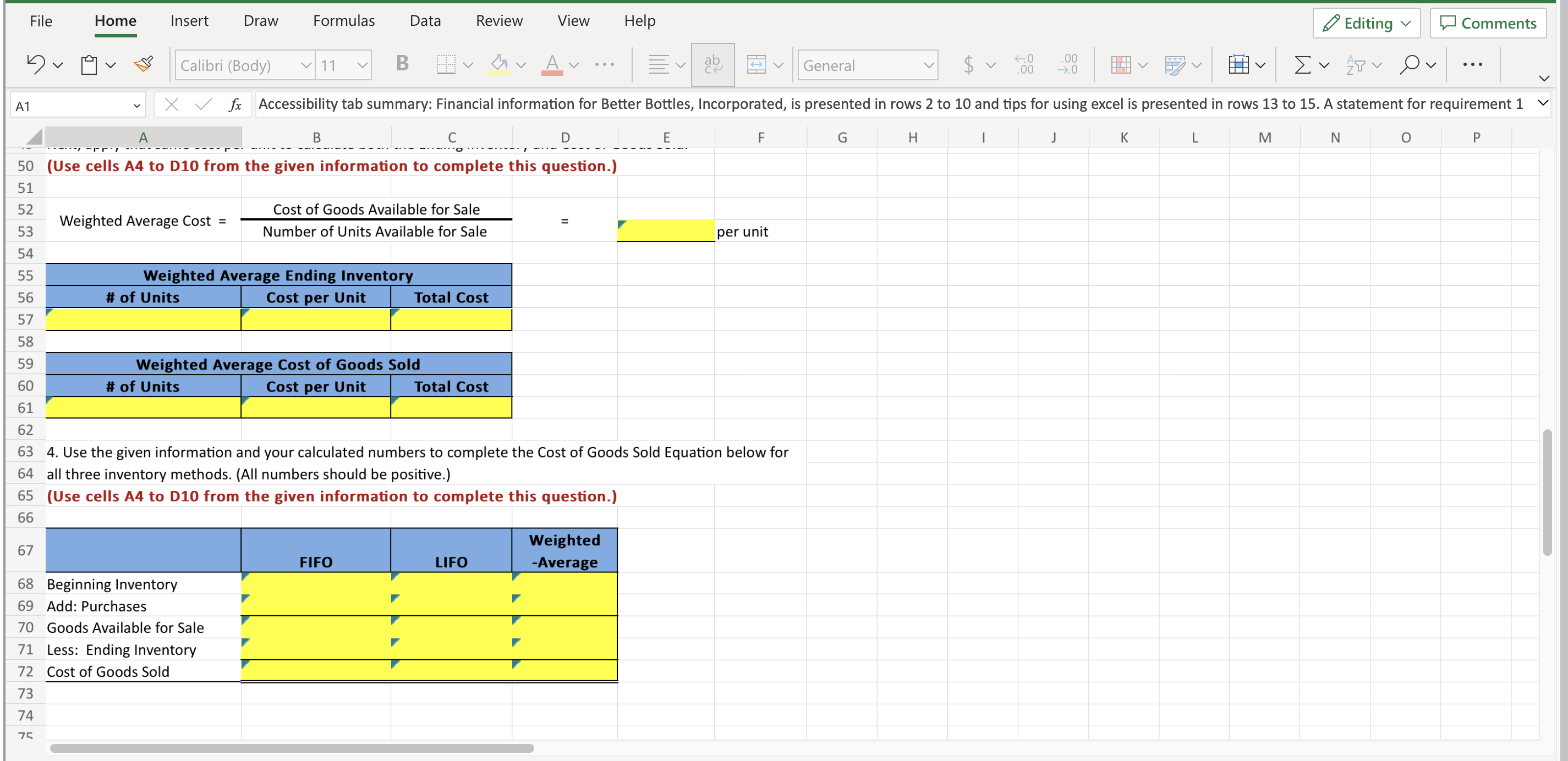 information. The Controller has asked you to prepare a comparison of the