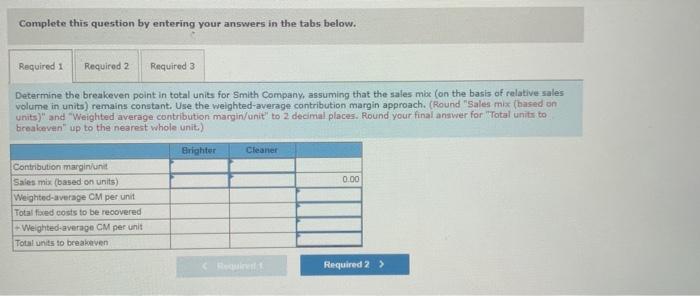 produce two types of carpet cleaners. Brighter and Cleaner. Data on these