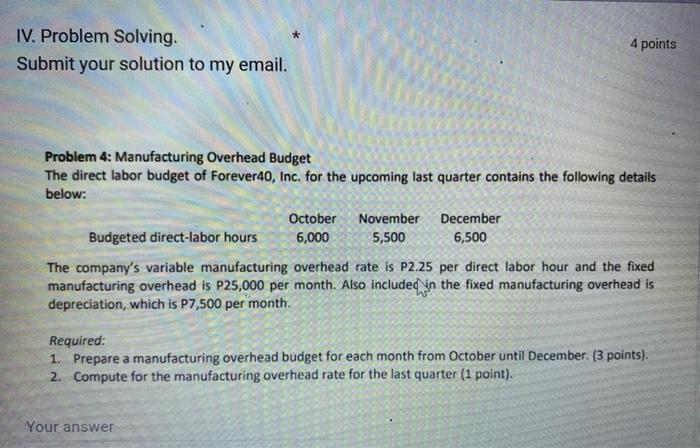 show me your solution IV. Problem Solving. Submit your solution to my