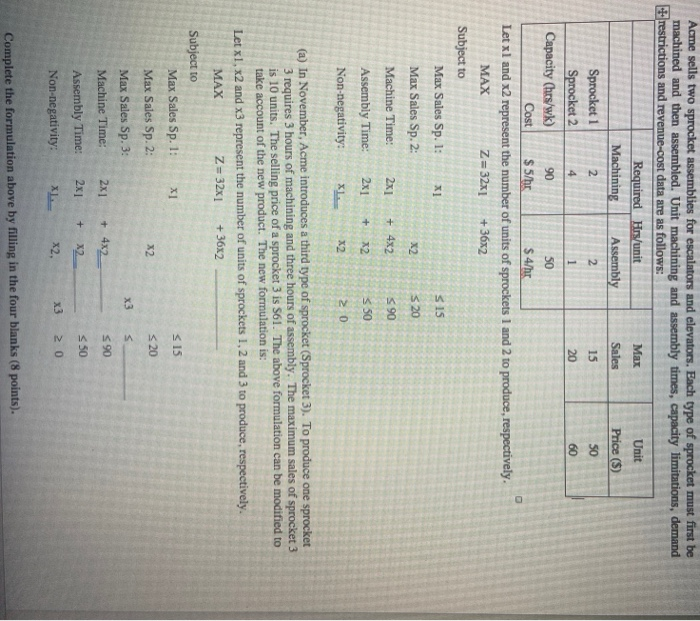  2 4 1 Acme sells two sprocket assemblies for escalators and
