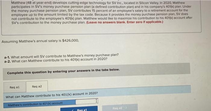 Inc, located in Silicon Valley. In 2020, Matthew participates in SV's money