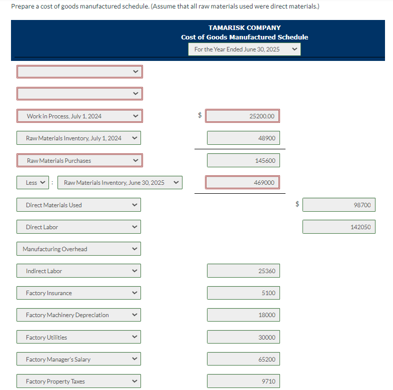 order of liquidity.) TAMARISK COMPANY Balance Sheet (Partial) ASSETS $ $ The