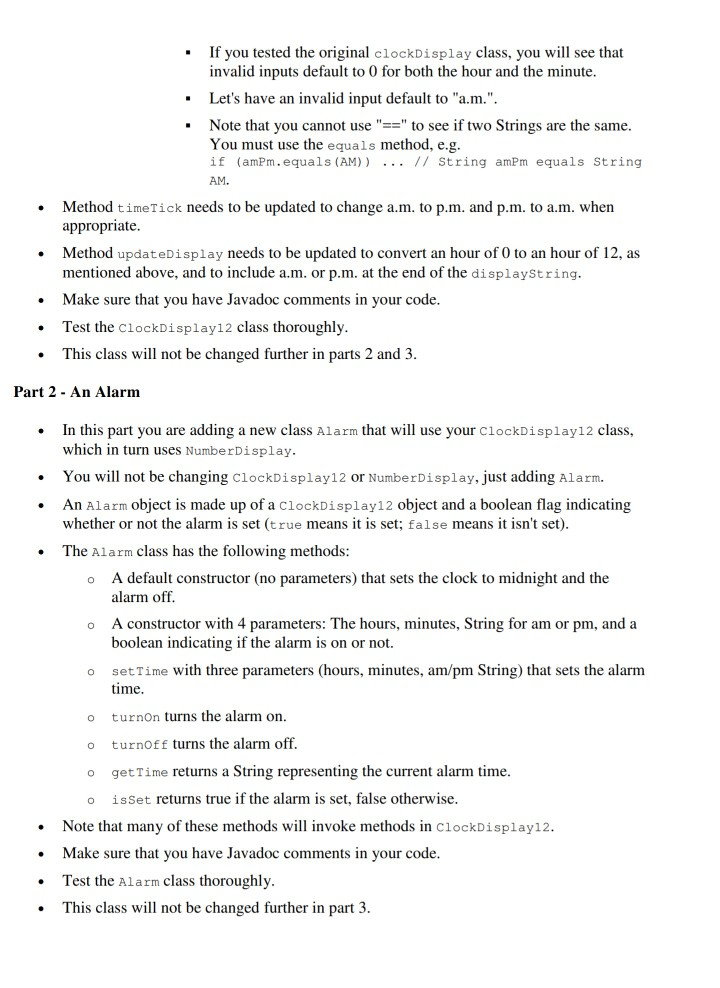 for this assignment is the clock-display project, which is presented in Sections