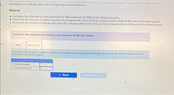 on its first quarter pro forma income statement. Complete this question by