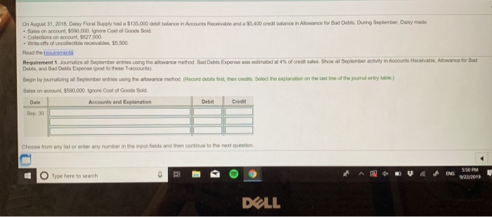  all the same question On August 31, 2018, Daisy Floral Supply