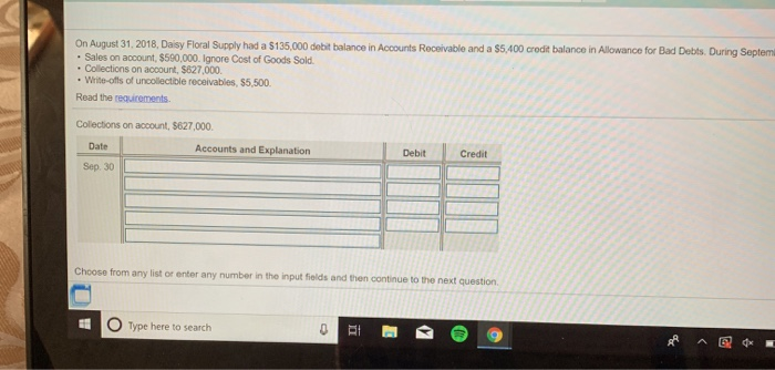 had a $135.000 debit balance in Accounts Receivable and a $5,400 credit