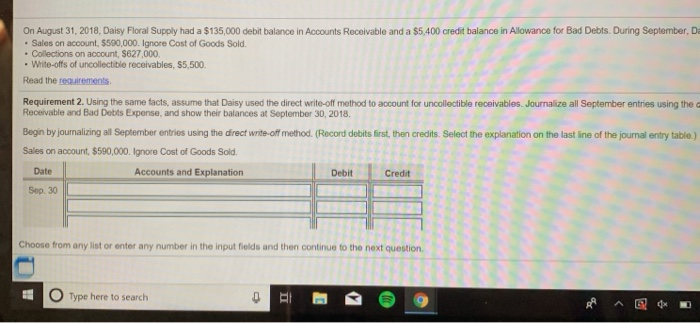 and Explanation Debit Credit Sep 30 Choose from any list or enter