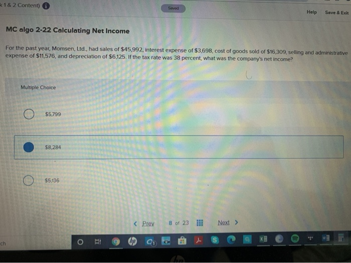  k1& 2 Content) a Saved Help Save & Exit MC algo