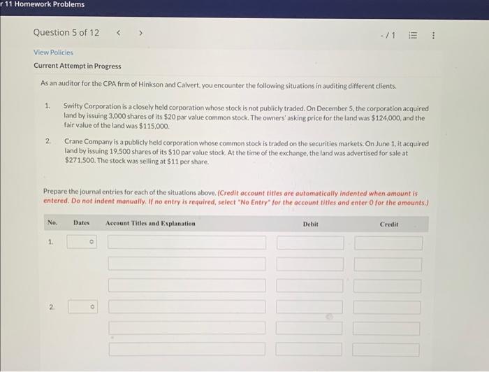  Current Attempt in Progress As an auditor for the CPA firm