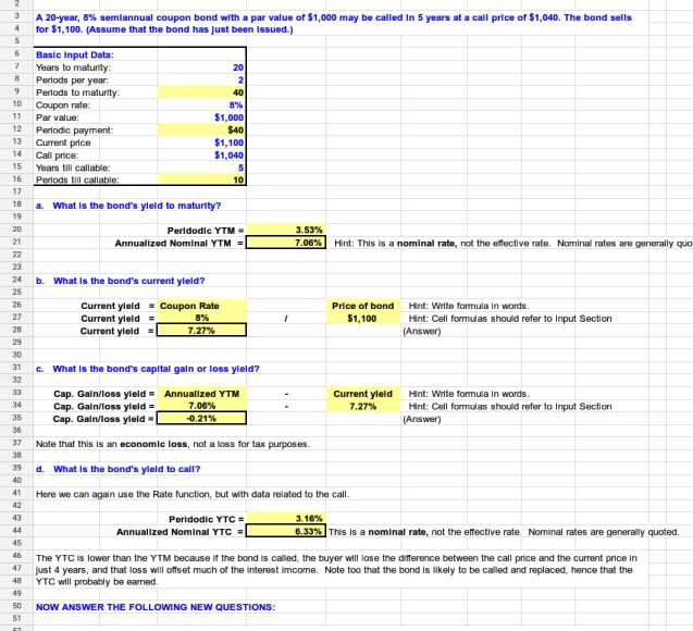 as possible. thanks!! 3 A 20-year, % semiannual coupon bond with a