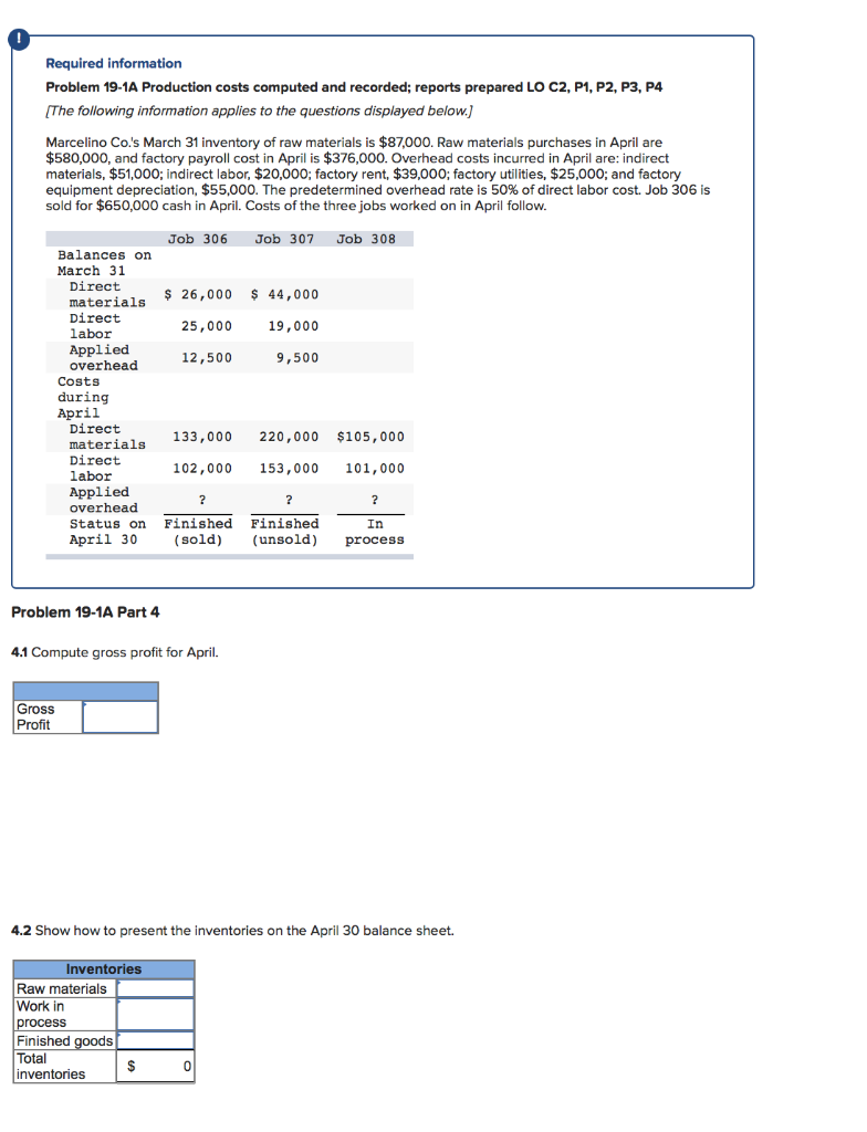 posted Required information Problem 19-1A Production costs computed and recorded; reports prepared