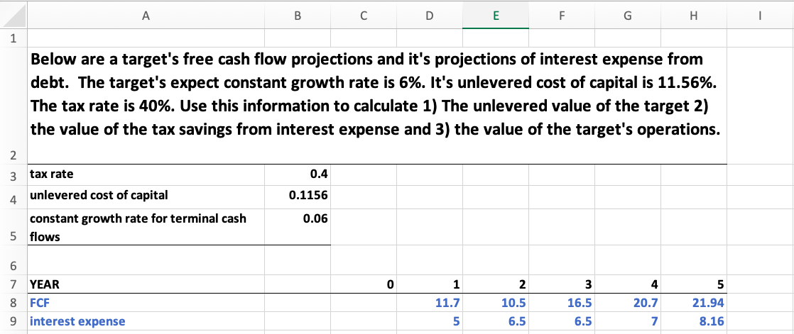 ***PLEASE SHOW ALL CALCULATIONS / FUNCTIONS USED *** A B E F
