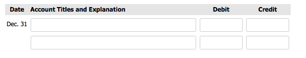 the Allowance for Doubtful Accounts to its proper balance at year-end. NOTE: