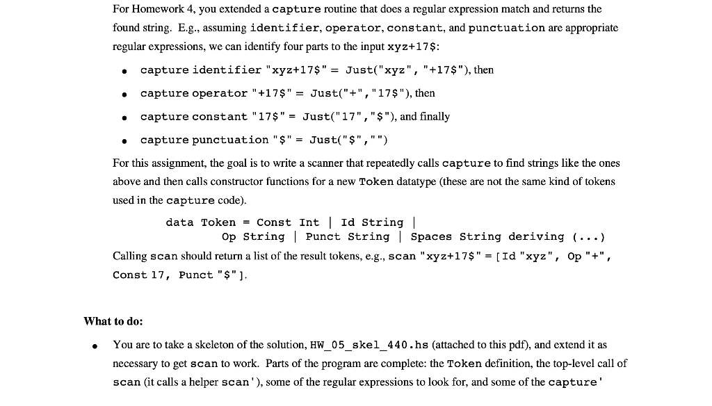 Programming Assignment USE HAKELL GHCI. Code for HW_05_skel_440.hs It's in Haskell --