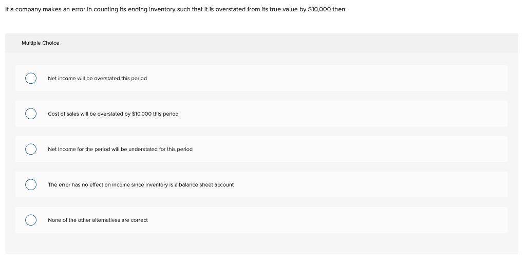  If a company makes an error in counting its ending inventory