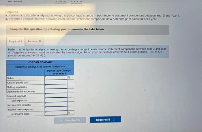 Income statements for Jordan Company foe Year 3 and Yerar 4 follow:
