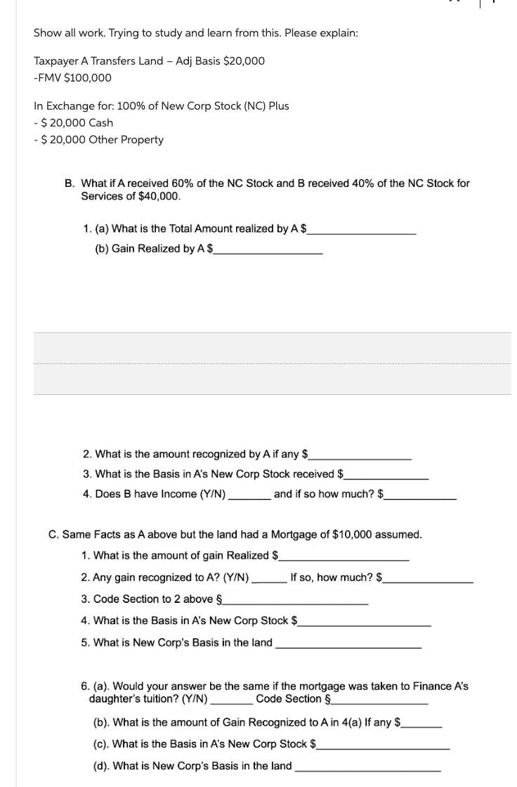 Show all work. Trying to study and learn from this. Please