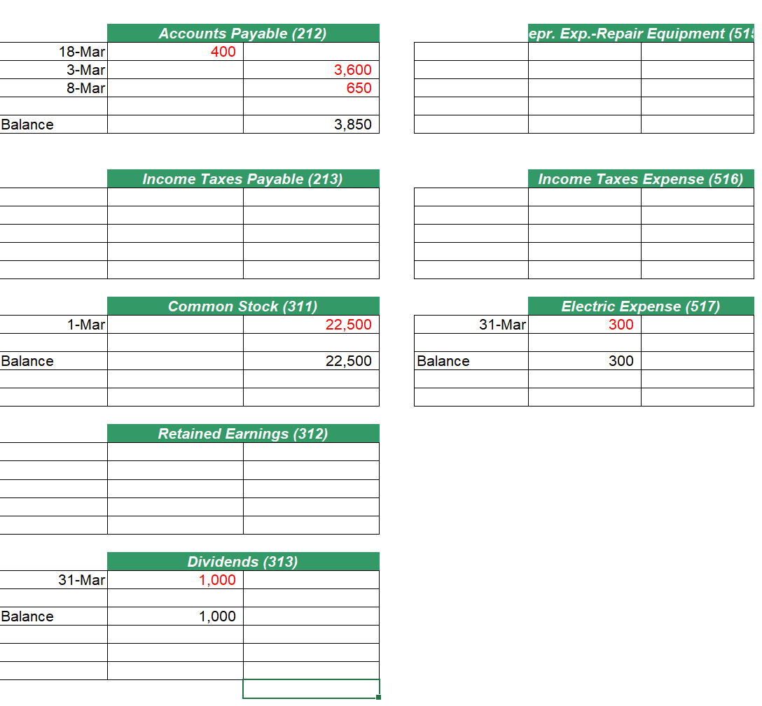 balances. Just add to the balances that are already listed. Requirement \#7: