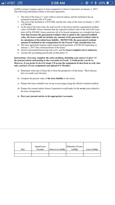  Please Handwrite solution AT&T LTE 2:06 AM c @ * 30%