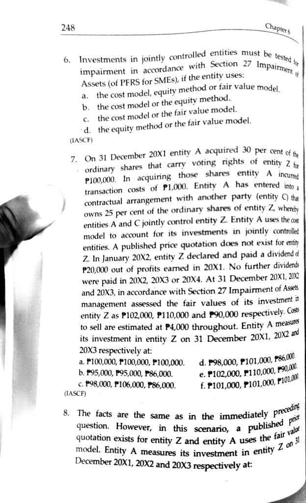 shares (i,e, 20 b. an entity whose equity is owned in equal