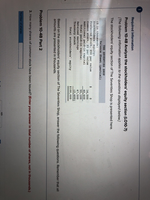 displayed below.] Part 4 of 5 The stockholders' equity section of The