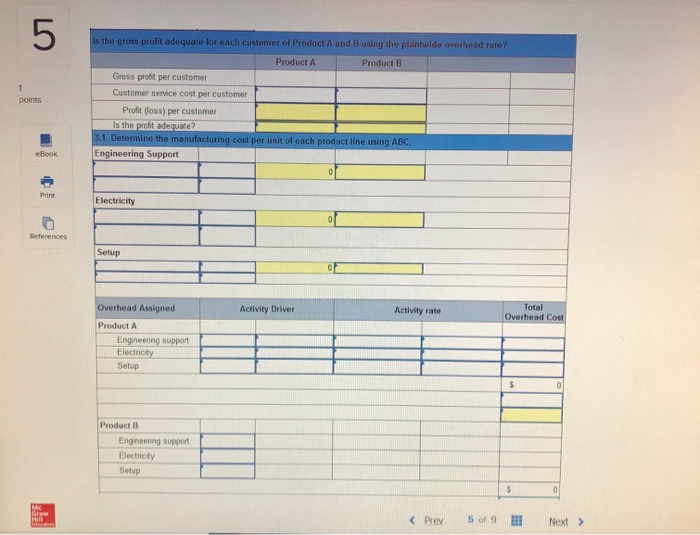 two products produced by Tadros Company points DiEeCE mater Direct labor Kachine