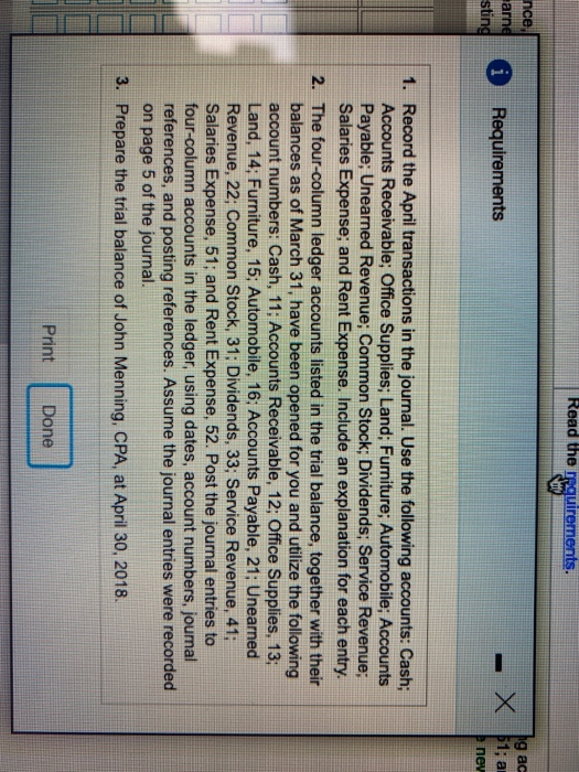 isted in the trial balance, togeth ats Payable, 21; Unearned Reve references,