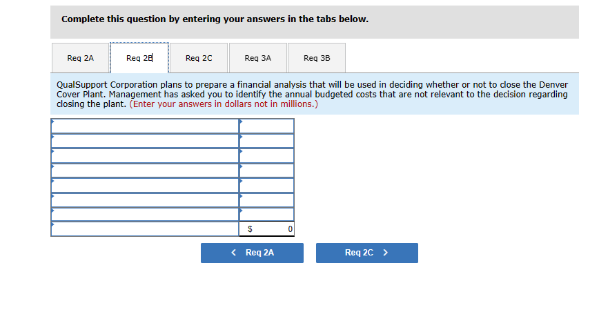 by entering your answers in the tabs below. QualSupport Corporation plans to