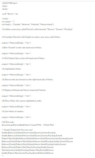  Instructions: In the script below, replace each comment 1)-10) with one