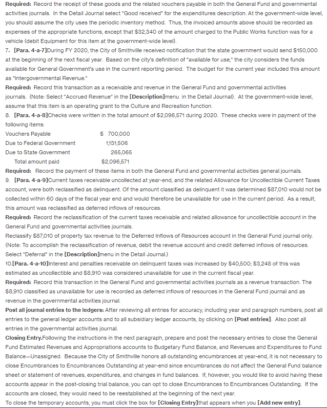 for the City of Smithville that occurred during fiscal year 2020, the