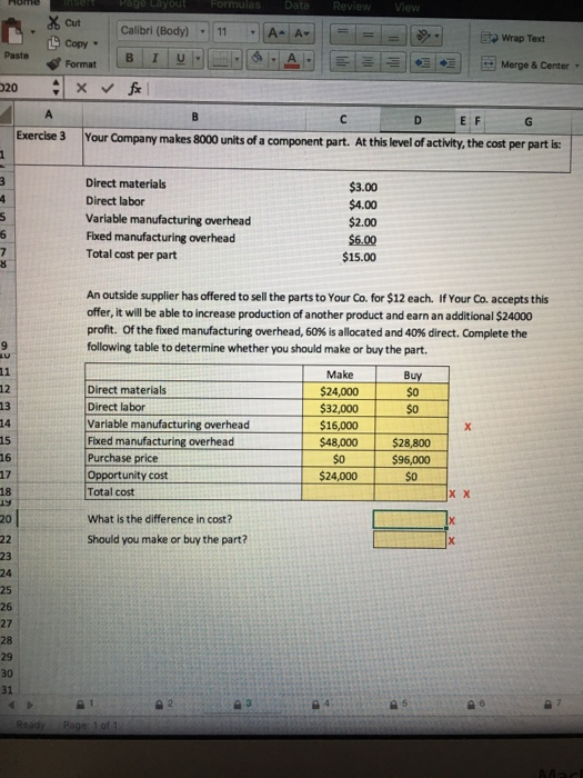 Calibri (Body) | | 11 -A^ | A Copy Format Merge&Center