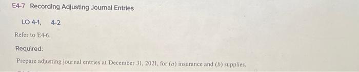 4-2 Fes Company is making adjusting journal entries for the year ended